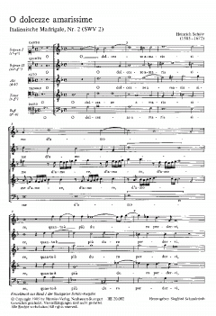 O dolcezze amarissime SWV2 von Heinrich Schütz (Download) 