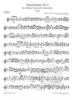 Divertimento Nr. 4 B-Dur von Wolfgang Amadeus Mozart 