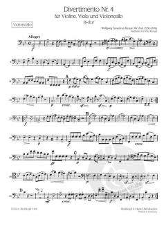 Divertimento Nr. 4 B-Dur von Wolfgang Amadeus Mozart 