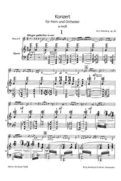 Hornkonzert a-moll op. 28 von Kurt Atterberg für Horn und Klavier