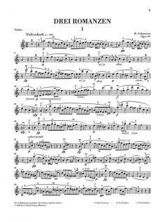 Drei Romanzen op. 94 von Robert Schumann für Oboe und Klavier - Fassung für Violine im Alle Noten Shop kaufen