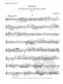 Klarinettenkonzert g-Moll op. 29 von Julius Rietz 