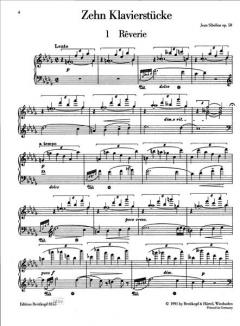10 Klavierstücke op. 58 von Jean Sibelius im Alle Noten Shop kaufen