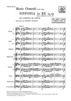 Sinfonia In Re, Op. 44, per Orchestra da Camera von Muzio Clementi 