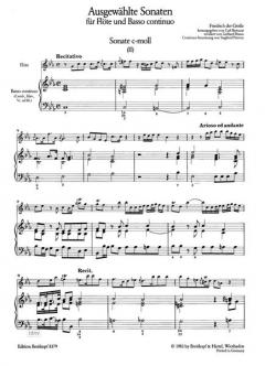 Ausgewählte Sonaten Heft 1 von Friedrich II. für Flöte und Basso continuo im Alle Noten Shop kaufen