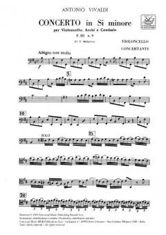 Concerto per Violoncello, Archi e B.c.: In Si Min. RV 424 - F (Antonio Vivaldi) 