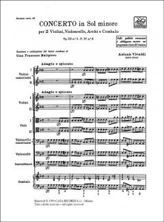 Concerto G-Moll F 4/8 RV 578 Op. 3/2 T 407 von Antonio Vivaldi 