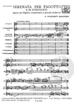Serenata per Fagotto e 10 Istrumenti (Gian Francesco Malipiero) 