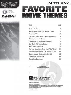 Favorite Movie Themes Alto Sax 