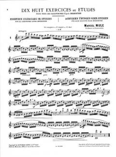 18 Exercices ou Etudes von Marcel Mule 