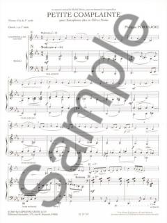 Petite Complainte (Fin De Cycle 1) Pour Saxophone Alto et Piano von Philippe Portejoie 