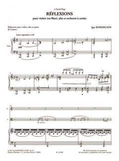 Reflexions pour Violon (ou Flute), Alto et Orchestre a Cordes (Igor Raykhelson) 