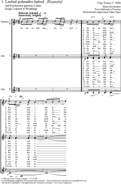 Tormis: 8 estnische lyrische Volkslieder (Download) 