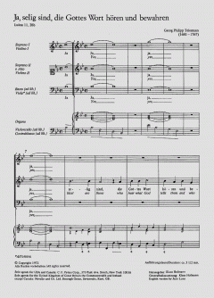 Ja, selig sind, die Gottes Wort hören (Georg Philipp Telemann) 