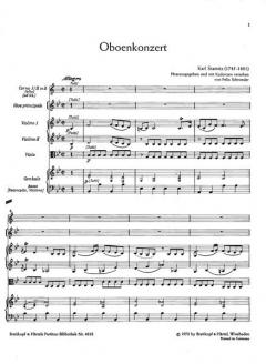 Oboenkonzert B-Dur von Carl Stamitz 