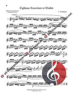 18 Exercises or Etudes for Flute von Benoit Tranquille Berbiguier 