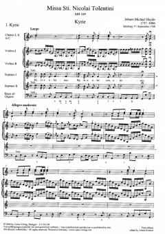 Missa Sancti Nicolai Tolentini MH 109 (Johann Michael Haydn) 