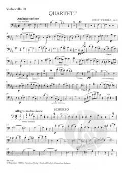 Quartett op. 6 von Josef Werner für 4 Violoncelli oder 3 Violoncelli und Viola im Alle Noten Shop kaufen (Stimmensatz)