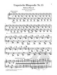 Ungarische Rhapsodie Nr. 15 von Franz Liszt 
