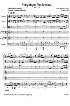 Hochzeitskantate BWV 216 'Vergnügte Pleissenstadt' (J.S. Bach) 