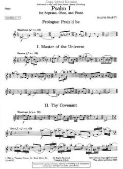 Psalm 1 For Soprano, Oboe, And Piano (Ralph Shapey) 