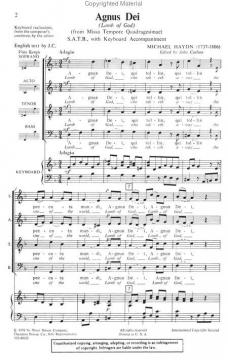 Agnus Dei - Lambb Of God (Johann Michael Haydn) 