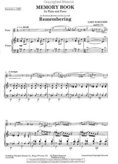 Memory Book von Gary Schocker für Flöte und Klavier im Alle Noten Shop kaufen