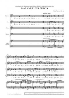Carol: Ave, Plena Gracia von Peter Maxwell Davies 