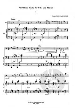 Fünf kleine Stücke für Violoncello und Klavier von Thomas Blomenkamp im Alle Noten Shop kaufen
