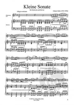 Kleine Sonate für Klarinette und Klavier von Johann Lütter 