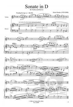 Sonate in D für Violine und Klavier von Hatto Ständer im Alle Noten Shop kaufen