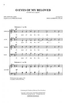 O Eyes Of My Beloved von Orlando di Lasso (Download) 