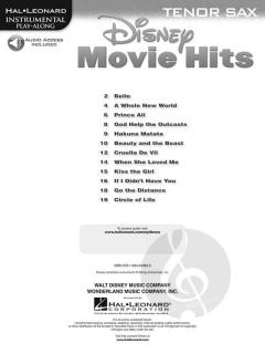 Disney Movie Hits for Tenor Sax 