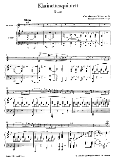 Quintett B-Dur op. 34 J.182 von Carl Maria von Weber 