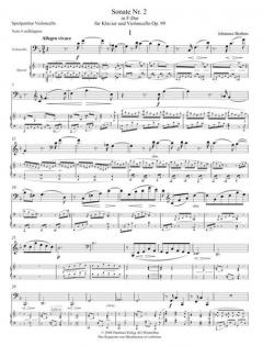 Sonate F-Dur für Klavier und Violoncello Op. 99 von Johannes Brahms im Alle Noten Shop kaufen