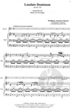 Laudate Dominum KV 339 (Ausgabe in B-Dur) von Wolfgang Amadeus Mozart für Horn und Orgel
