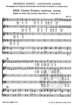 Cantate domino canticum novum Nr. 29 SWV 81 von Heinrich Schütz (Download) 
