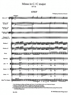 Missa KV 66 von Wolfgang Amadeus Mozart 