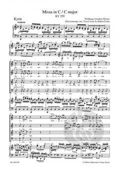 Missa in C KV 259 (W.A. Mozart) 