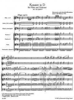 Konzert D-Dur KV 314 (285d) von Wolfgang Amadeus Mozart (Download) 