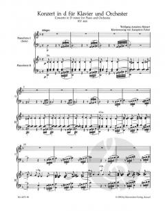 Konzert in d 'Nr. 20' KV 466 von Wolfgang Amadeus Mozart für Klavier und Orchester im Alle Noten Shop kaufen