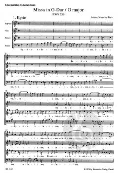 Missa G-Dur BWV 236 "Lutherische Messe" von Johann Sebastian Bach (Download) 