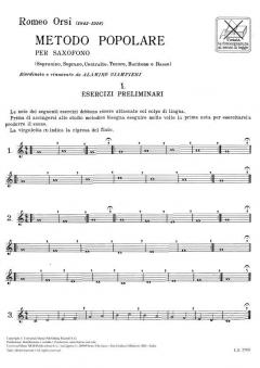Metodo Popolare Per Saxofono (Sopranino, Soprano) von Romeo Orsi 