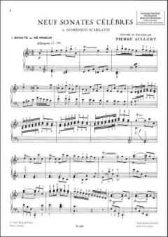Neuf Sonates Celebres, Pour Piano von Domenico Scarlatti 