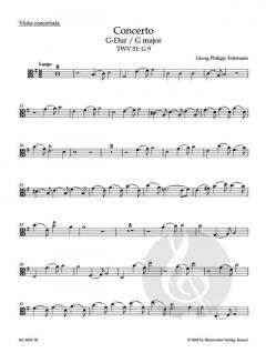 Konzert G-Dur TWV 51:G9 von Georg Philipp Telemann (Download) 