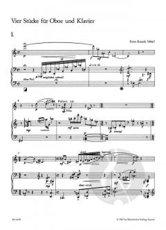 4 Stücke op. 193 von Ernst Krenek für Oboe und Klavier (1966) im Alle Noten Shop kaufen