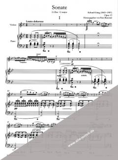 Sonate Nr. 2 G-Dur op. 13 von Edvard Grieg für Violine und Klavier im Alle Noten Shop kaufen