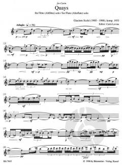 Quays für Flöte (Altföte) solo (1953) von Giacinto Scelsi (Download) 