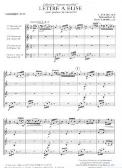 Lettre à Elise von Ludwig van Beethoven 