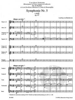 Symphonie Nr. 5 op. 67 von Ludwig van Beethoven 